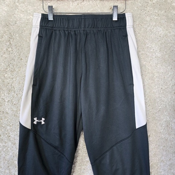 Under Armour Pants Mens Medium Gray White Zip Ankle Pull-On Athletic Casual - Picture 3 of 15